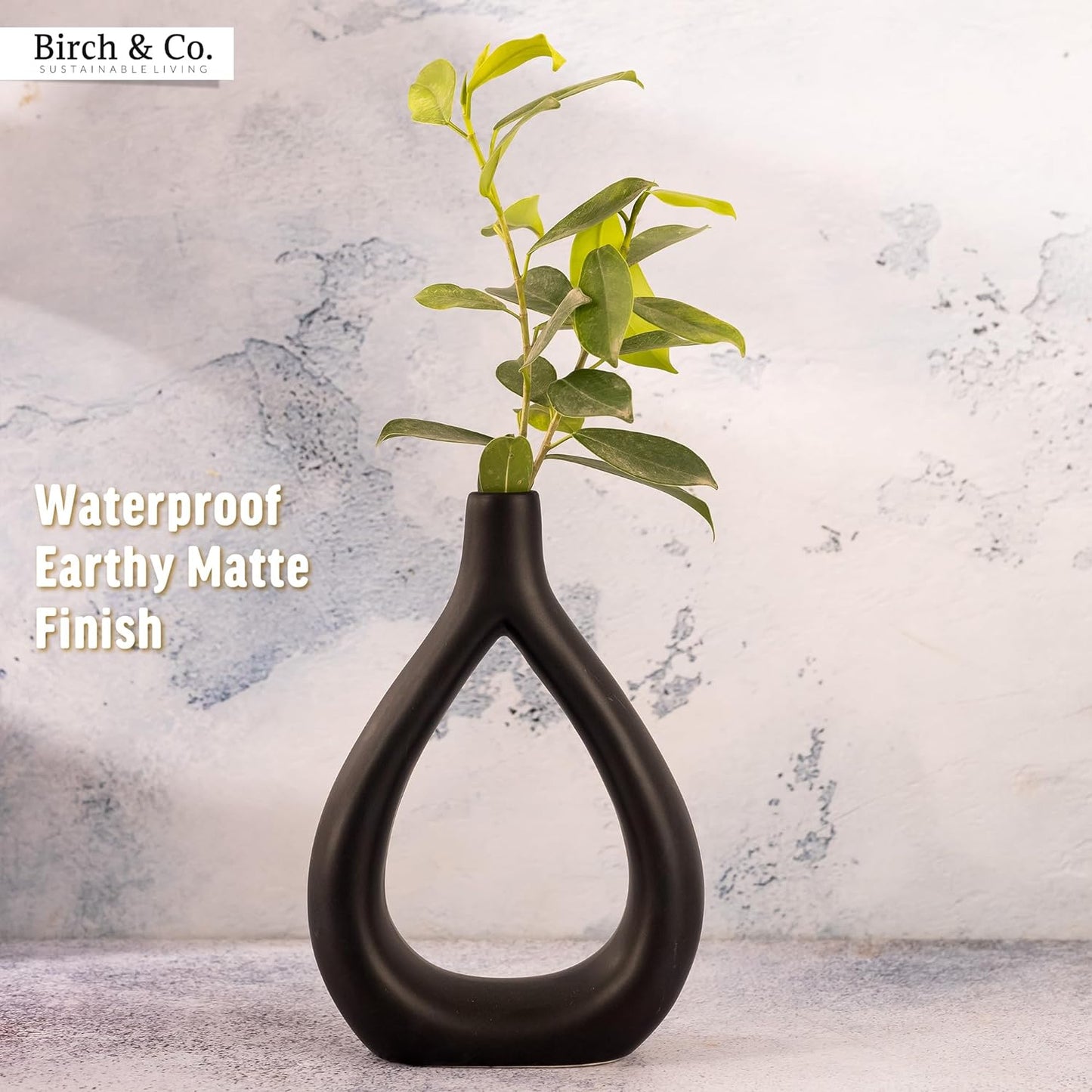 Xotic essentials Ceramic White Oval Vase 8 Inch - Set of 2 / Decorative Oval Vase for Dried Flowers and Pampas Grass/Vases for Home Decor