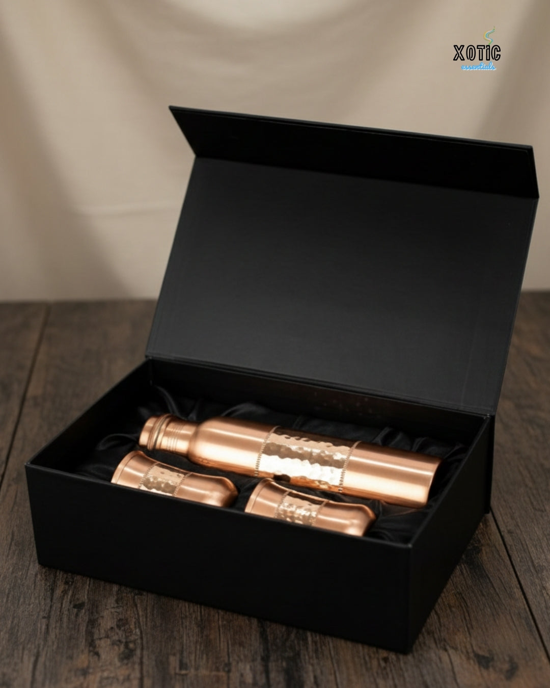Luxury Hammered Copper Bottle Set