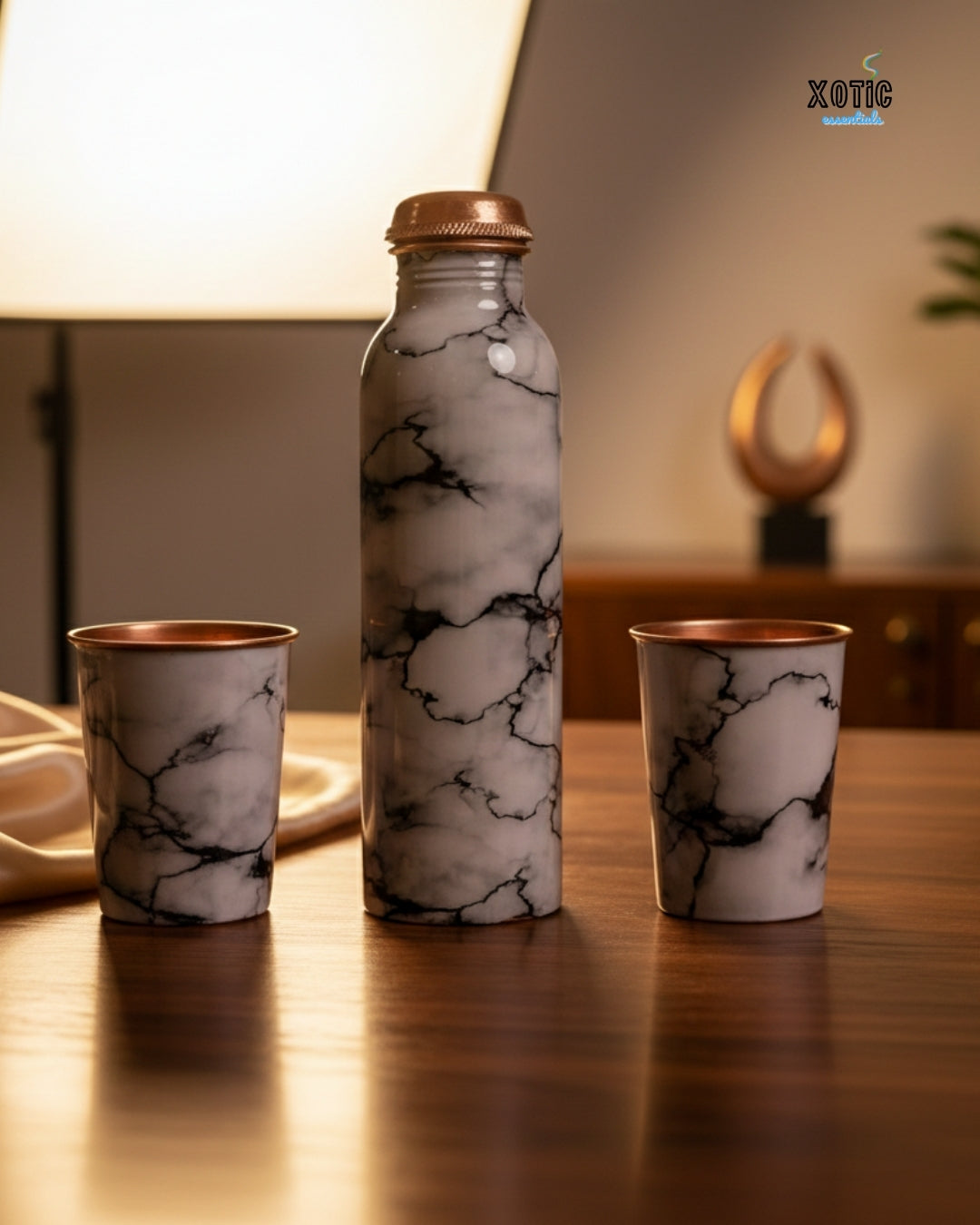 Marble Printed Copper Wellness Set