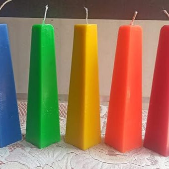 VIBGYOR Pyramid Pillar Candles