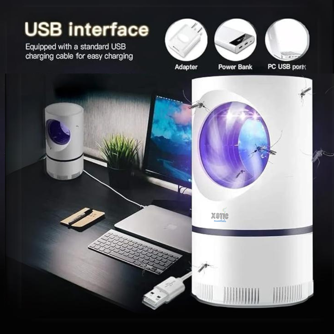 Eco Friendly Electronic LED Mosquito Killer Machine Trap Lamp, USB Powered Electronic (White)