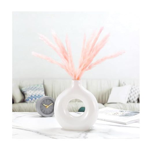 Xotic essentials Donut Ceramic Vase - Home Decor, Donut & Pampas Grass Vase, Multicolor.