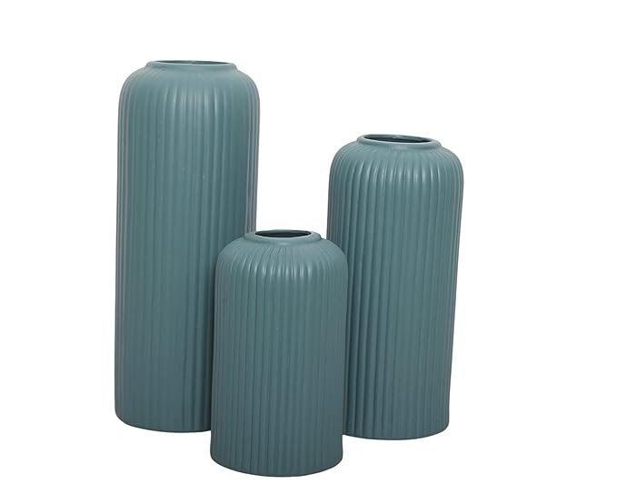 Xotic essentials Modern Ceramic Flower Vase for home decor, Flower Pots for Home Decoration, Gift Items (Set of 3PCS, Off White)
