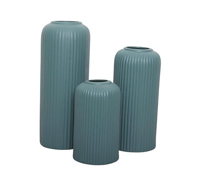 Xotic essentials Modern Ceramic Flower Vase for home decor, Flower Pots for Home Decoration, Gift Items (Set of 3PCS, Off White)