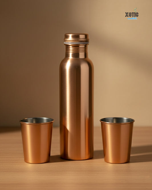 Pure Copper Bottle Set – Minimal Luxe Edition