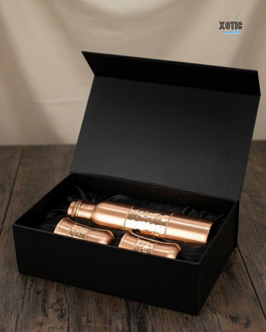 Luxury Hammered Copper Bottle Set
