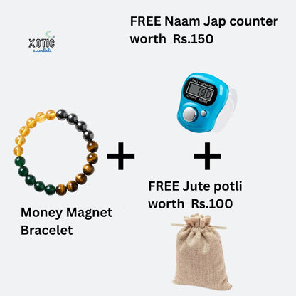 💰 Money Magnet Bracelet + FREE Naam Jap Counter + FREE Jute Potli 🎁