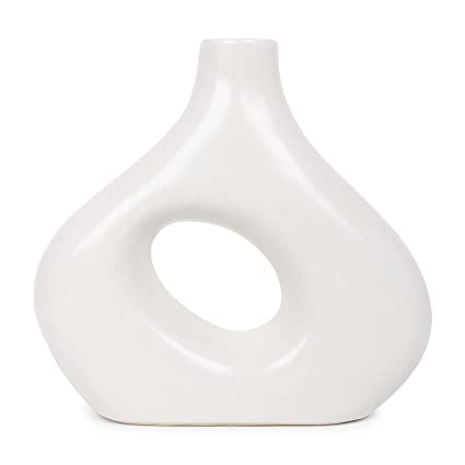 Xotic essentials Decorative Round Stylish Ceramic Vase for Pampas Grass Home Decor Items for Dried Flower, Decor Showpiece - Truly Ceramics