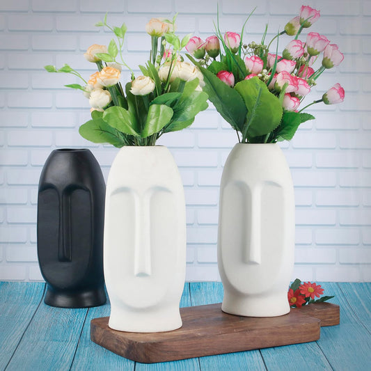 Xotic essentials Face Shape Ceramic Vases | Planter | Flower Pot | Face Shape with Unique Quality for Home Décor Center Table Bedroom