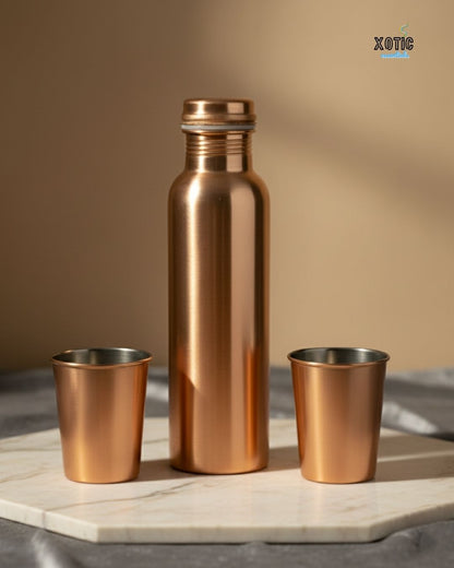 Pure Copper Bottle Set – Minimal Luxe Edition