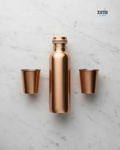 Pure Copper Bottle Set – Minimal Luxe Edition