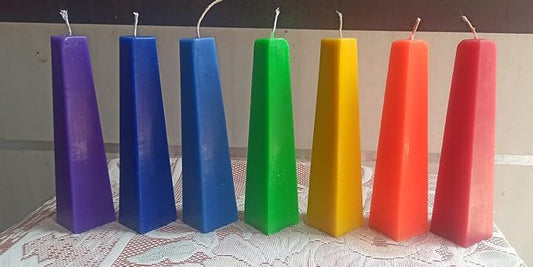 VIBGYOR Pyramid Pillar Candles