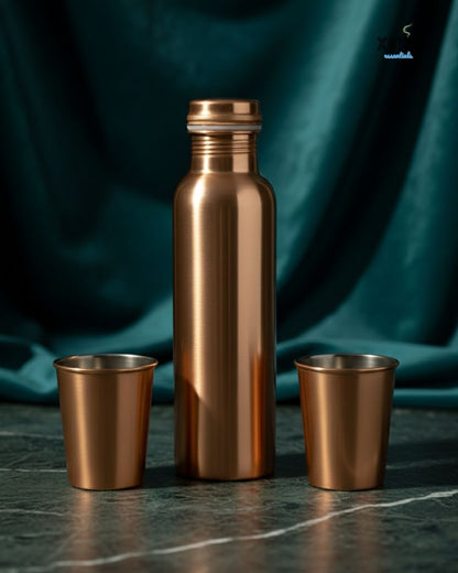 Pure Copper Bottle Set – Minimal Luxe Edition