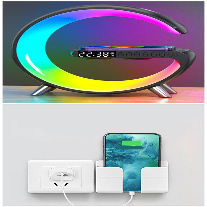 G Shaped LED Lamp Bluetooth Speake Wireless Charger Atmosphere Lamp App Control For Bedroom Home Decor