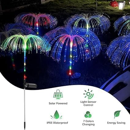 Solar LED Jellyfish Light (Pack of 2)| Waterproof Outdoor Light For Home Garden Pathway Lawn Driveway