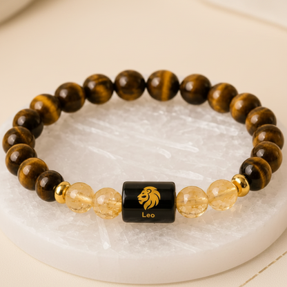 XOTIC Leo (Singh Rashi) Zodiac Tiger Eye & Citrine Bracelet